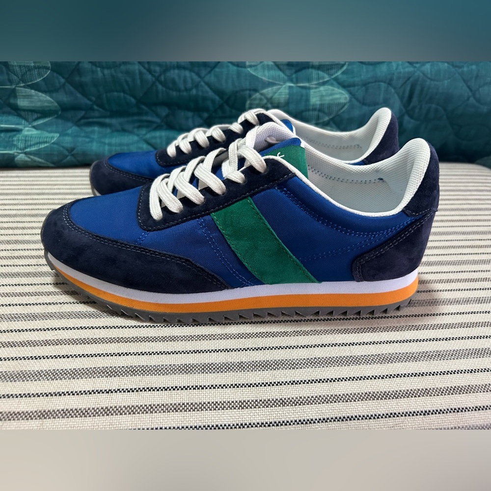 J. Crew fashion sneakers navy, blue green. NWOT